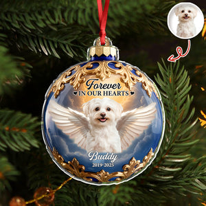 Custom Dog Cat Photo Forever In My Heart Memorial Acrylic Ornament HA75 897894