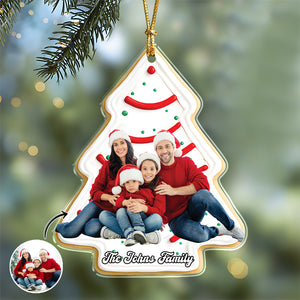 Custom Photo Christmas Tree Cake Family Acrylic Ornament Gift For Mom, Dad, Brother, Sister, Kids HO82 900072