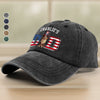Personalized Dog Dad Ver US Flag Vintage Washed Denim Baseball Cap HO82 901254