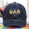 Custom Photo Happy Father's Day Life Would Be Boring Without Me Dog Washed Denim Baseball Cap HO82 893920