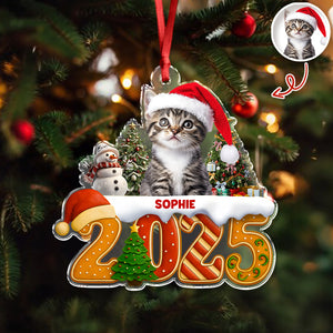 Custom Cat Christmas Cake Crew Photo - Personalized Acrylic Ornament CH07 899706