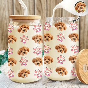 Custom Photo Dog Cat Pet Glass Can With Lid For Dog Cat Lovers HA75 898488