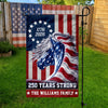 Custom Family Name Patriotic Horse Flag, 250 Years Strong Patriotic Garden Flag HA75 920128