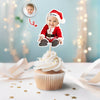 Custom Baby Santa Photo First Christmas Cupcake Topper CH07 899030