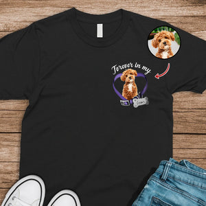 Custom Photo Dog Cat Forever In My Heart Memorial Dark Shirt HA75 897226