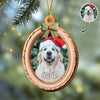 Custom Cute Pet Photo With Bow Christmas Gift Wooden Ornament LM32 897341