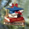 Graduation Cap With Books - Personalized Wooden Ornament Graduation Gifts LM32 897319