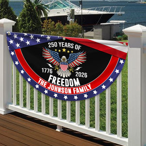USA 250 Years Of Freedom Custom Family Name Non-Pleated Fan Flag CH07 910238