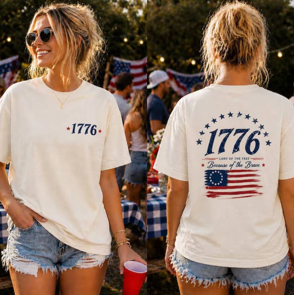 1776 Patriotic USA Flag Vintage Style Comfort Shirt HO82 902532