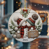 Personalized Kissing Snowman Couple Ceramic Ornament HA75 897220