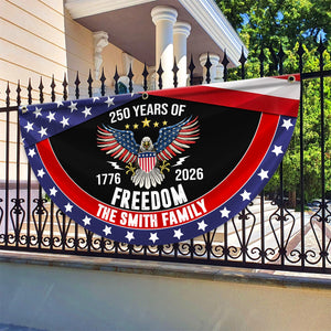 USA 250 Years Of Freedom Custom Family Name Non-Pleated Fan Flag CH07 910238