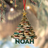 Personalized Name Book Christmas Tree Wood Ornament Book Lover Gift HA75 897492