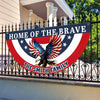 Custom Family Name Home Of The Brave Patriotic Eagle Non-Pleated Fan Flag HO82 901942