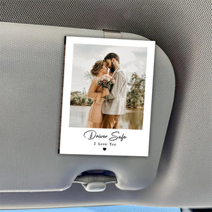 Custom Couple Photo Drive Safe I Love You 2 Layered Car Visor Clip TH10 898045
