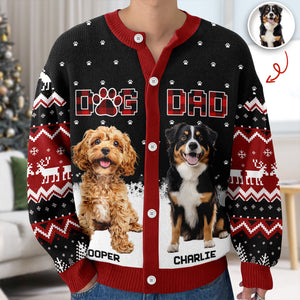 Custom Dog Photo Christmas Pattern Cardigan Christmas Gift HA75 898174