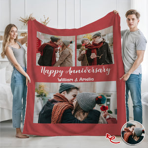Custom Photo I Love You Forever Valentine Gift Blanket For Couple TH10 896861