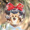 Custom Dog Photo Heart Shaped Acrylic Ornament Christmas Gift For Dog Lovers CH07 899332