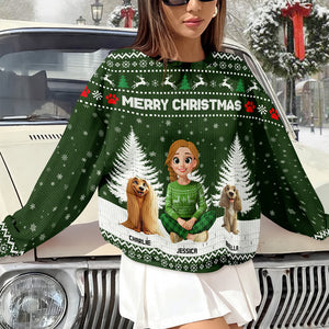 3D Effect Merry Christmas Unisex Ugly Sweater Personalized Gift For Dog Lovers HO82 900146