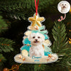 Custom Cute Dog Photo Sea Glass Christmas Acrylic Ornament For Dog Lovers LM32 895997