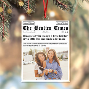 Custom Photo Times Magazine Friendship Acrylic Ornament Christmas Gift For Besties HO82 894660