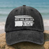 Best Dog Dad Ever Paw American Flag Washed Denim Baseball Cap CH07 895934