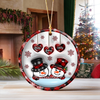 Dad Mom Snowman Christmas 3D Inflated Effect Ceramic Ornament Personalized Gift For Family HO82 894722