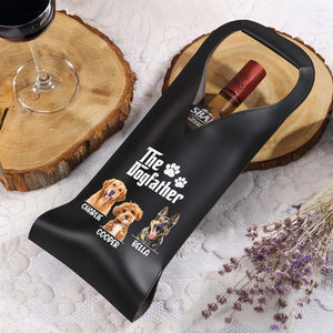 Custom Dog Photo The Dog Father Leather Wine Bag HA75 892912