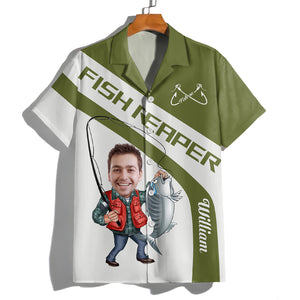 Custom Photo Fish Reaper - Personalized Fishing Hawaiian Shirt HO82 893790