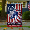 Custom Family Name Patriotic Horse Flag, 250 Years Strong Patriotic Garden Flag HA75 920128