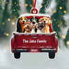 Personalized Dogs With Red Truck Christmas Acrylic Ornament Gifts For Dog Lovers TH10 896683