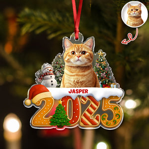 Custom Cat Christmas Cake Crew Photo - Personalized Acrylic Ornament CH07 899706