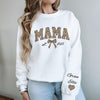 Personalized Leopard Grandma Mama With Kid Name On Sleeve Sweatshirt LM32 899099