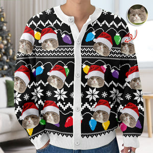Custom Funny Photo Xmas Leds Cardigan Gift For Cat Lover HO82 900266