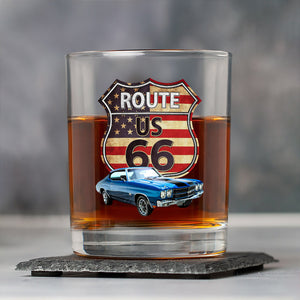 Custom Photo Route US 66 Car Print Whiskey Glass HA75 898094