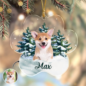 Custom Photo Dog Paw Shaped Acrylic Ornament Christmas Gift For Dog Lovers HA75 897534