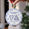 First Chirstmas As a Mr Mrs Personalized Circle Ceramic Ornament Christmas For Husband Wife CH07 896940