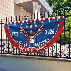 Custom Family Name 250 Years Of Freedom Non-Pleated Fan Flag CH07 910250
