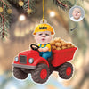 Custom Photo Kid Riding Construction - Personalized Acrylic Ornament Christmas Gift For Family LM32 895589