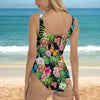 Custom Dog Photo With Tropical Pattern Swimsuit Summer Party Gift LM32 893671