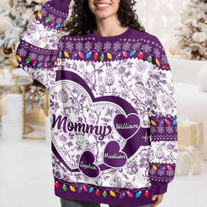 Grandma Mom Toile De Jouy - Personalized Ugly Sweater CH07 896638