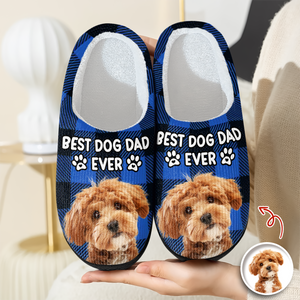 Custom Photo Best Dog Mom, Dog Dad Ever Slippers Gift For Pet Lovers HA75 897002