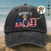 Custom Photo Dog Cat Dad With America 250 Washed Denim Baseball Cap HO82 901268