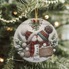 Personalized Kissing Snowman Couple Ceramic Ornament HA75 897220