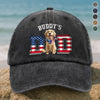 Personalized Dog Dad Ver US Flag Vintage Washed Denim Baseball Cap HO82 901254