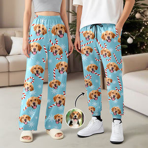Custom Photo With Christmas Pattern - Personalized Sweatpants Gift For Dog Lovers CH07 896332