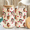 Custom Boyfriend Girlfriend Photo With Heart Glass Can With Lid Valentine's Day TH10 896963
