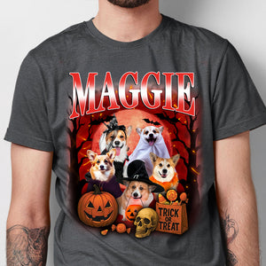 Custom Photo Dog Halloween Retro Style Dark Shirt HO82 894988