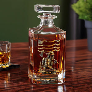 Custom Name Firefighter Personalized Print Decanter Gift For Dad, Father HA75 898064