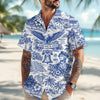 America 250th Anniversary Toile De Jouy Style Patriotic Hawaii Shirt CH07 910402