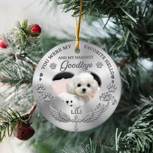 Custom Photo Pet Christmas Memorial Sympathy Ceramic Ornament Gifts For Pet Lovers LM32 893897